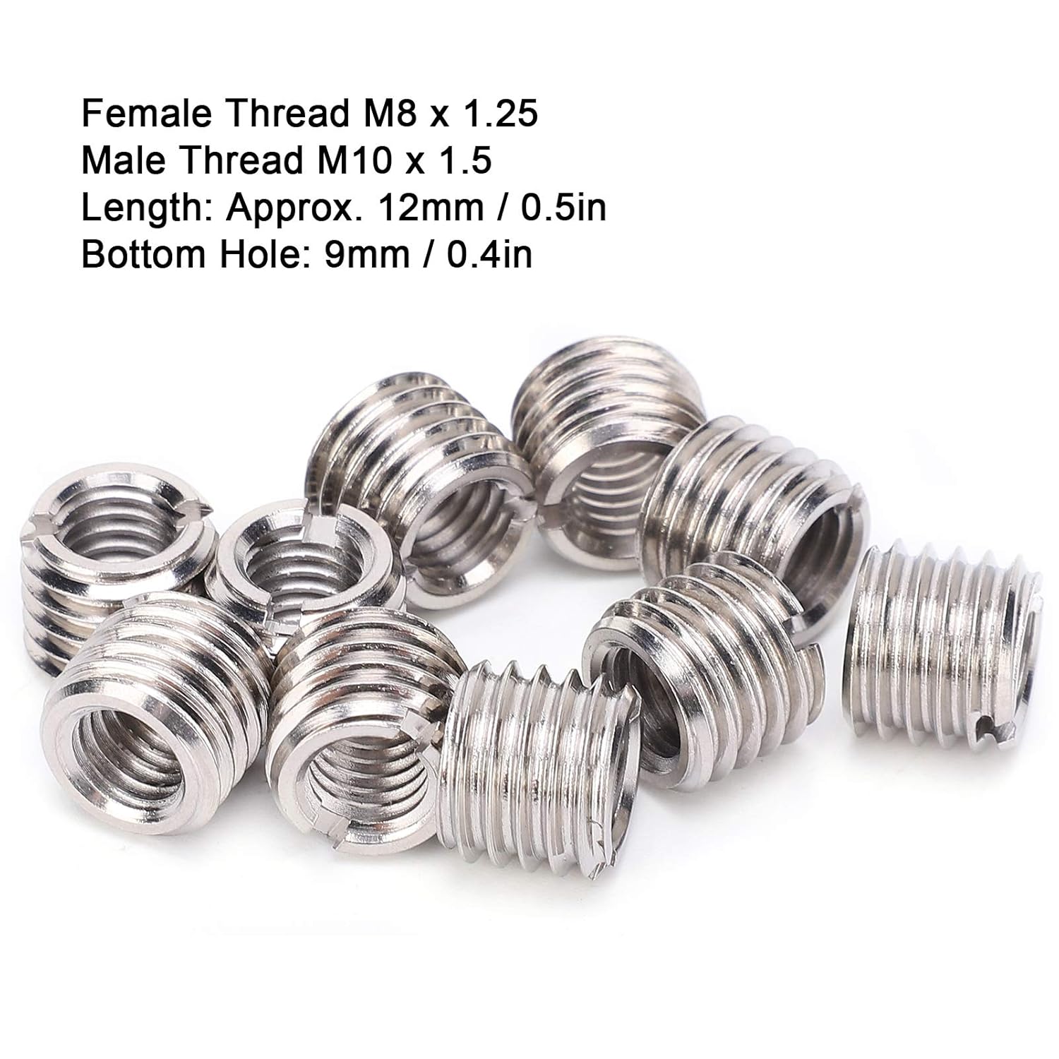 Wood Inserts Bolt 10Pcs Stainless Steel Hex Socket Furniture Screw Nut 20 x15mm K78545