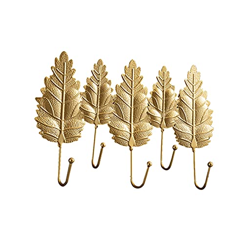 Home Furnishing Coat Rack Nordic Hook Purse Hook Creative Golden Leaf Shape Coat Rack Wall Coat Key Hanger Does Not Punch Home Wall Hanging Decoration Coat Rack Hat Hanger (Color : B)