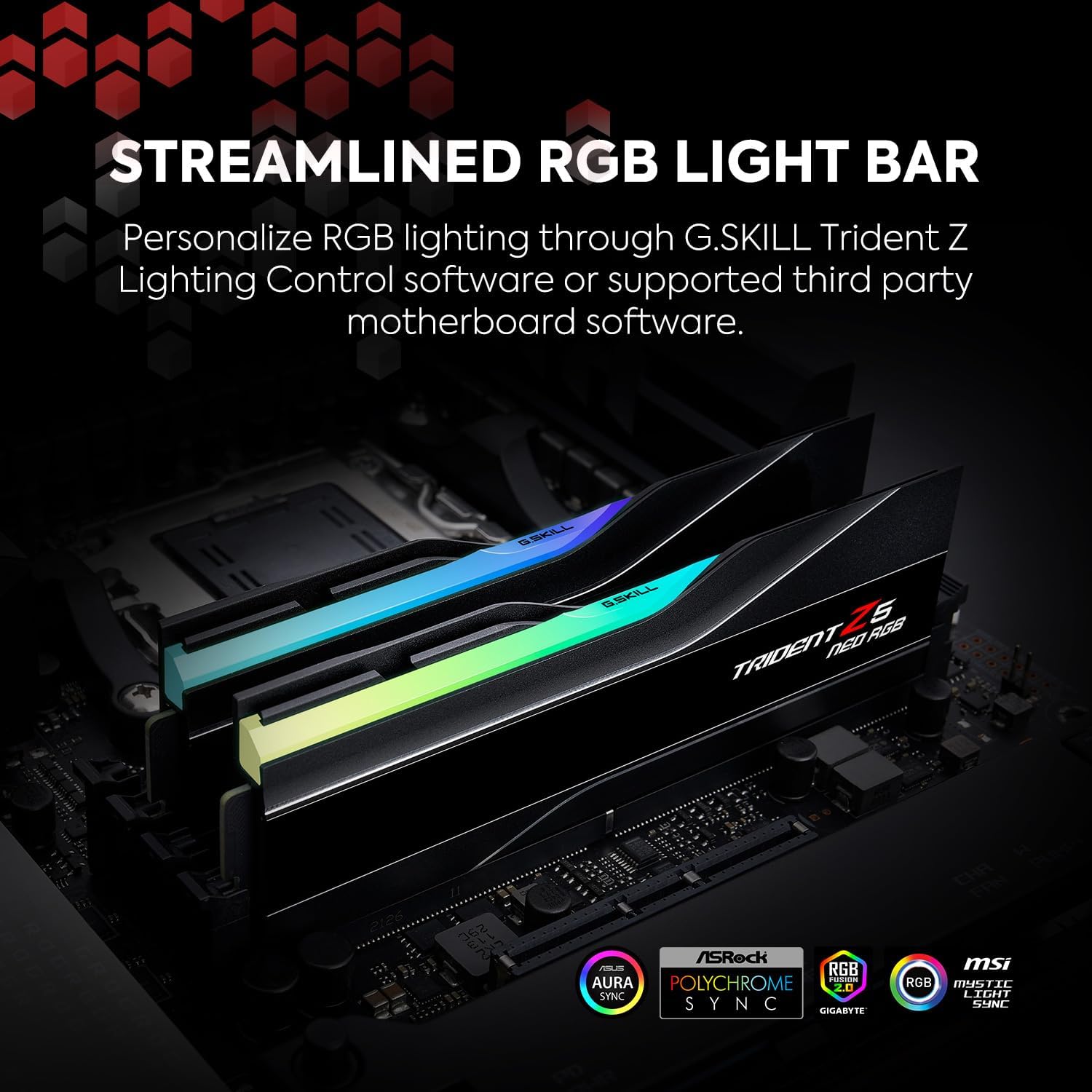 G.SKILL Trident Z5 Neo RGB DDR5 64GB (2x32GB) 6000MT/s CL32 Desktop Memory UDIMM Matte Black T68629