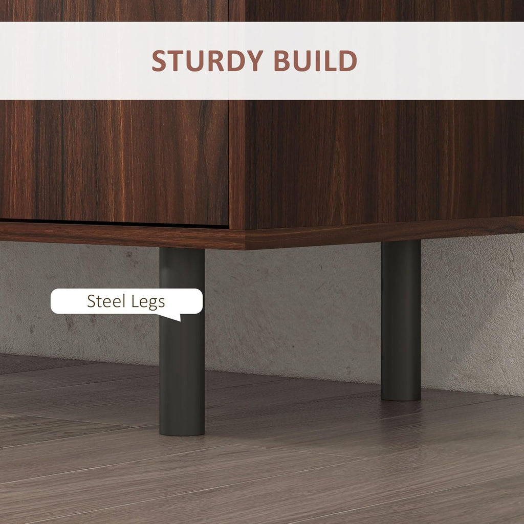 HOMCOM Sideboard Buffet Cabinet with 2 Cupboards, 3 Drawers, Brown X7695