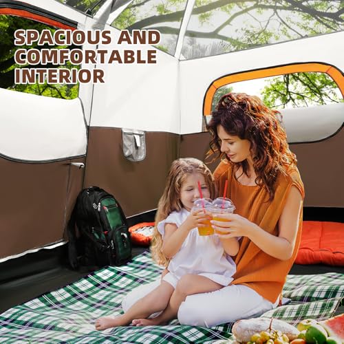 6 Person Pop-Up Camping Tent Waterproof Windproof with Carry Bag T8809