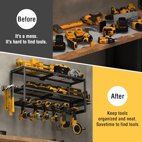 YYR Heavy Duty Power Tool Organizer Wall Mount, 32 Inch 8 Slots D296458