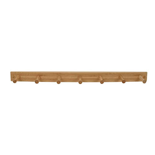 Spectrum Diversified Wall-Mounted 7 Peg Bamboo Hat & Coat Hanger M41341