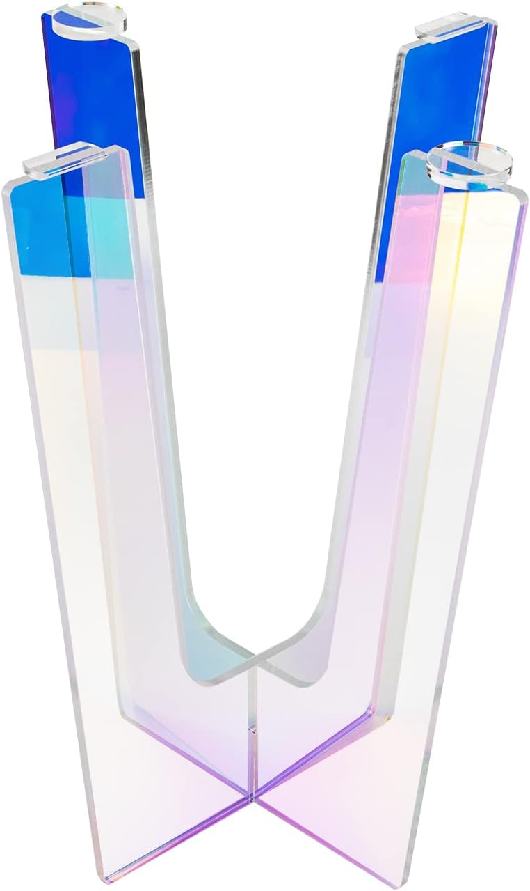 Acrylic Side Table Iridescent Rectangle Coffee Table with Storage Shelf W768449