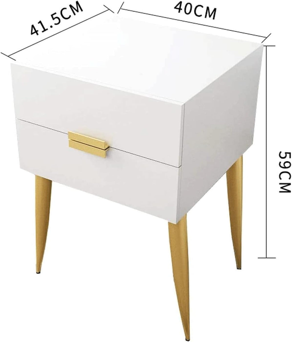 Bedside Table with 2 Drawers Nightstand Wood-Based Panel (Grey) E391