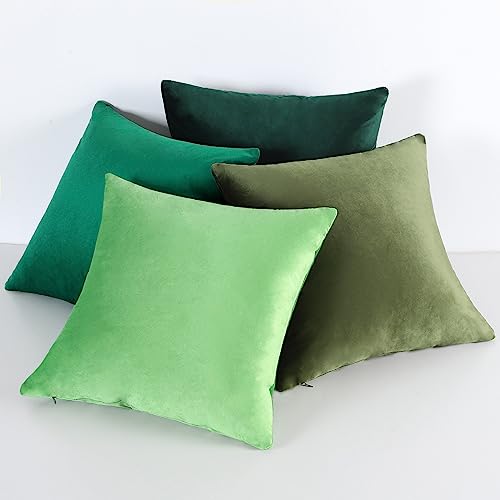 MADIZZ Set of 4 Velvet Decorative Throw Pillow Covers 18 x 18 Inch N84079