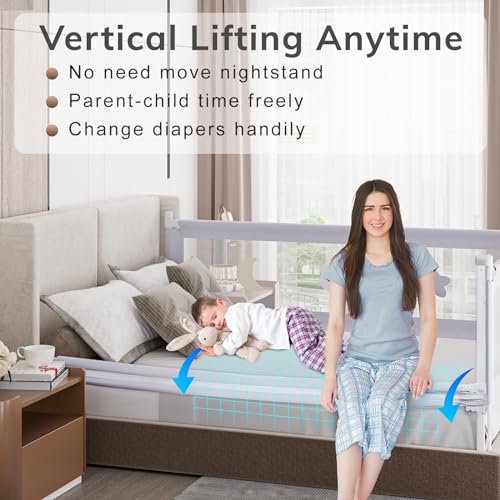 Toddler Bed Rail with Double Child Lock for Full Size Bed, 54" K256130