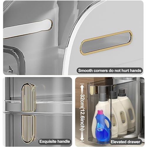 Narrow 3-Tier Storage Cabinet with Clear Drawers for Bathroom Kitchen F106617
