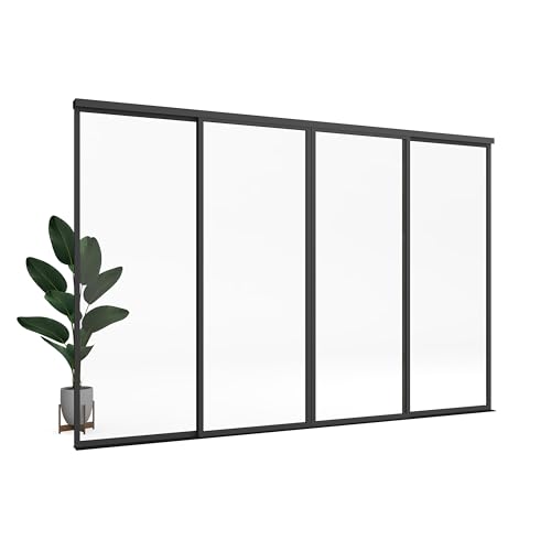 TSDC Large 144"x80" Multi Sliding Glass Wall Interior Room Divider with Aluminum Framed Tempered Glass M897003