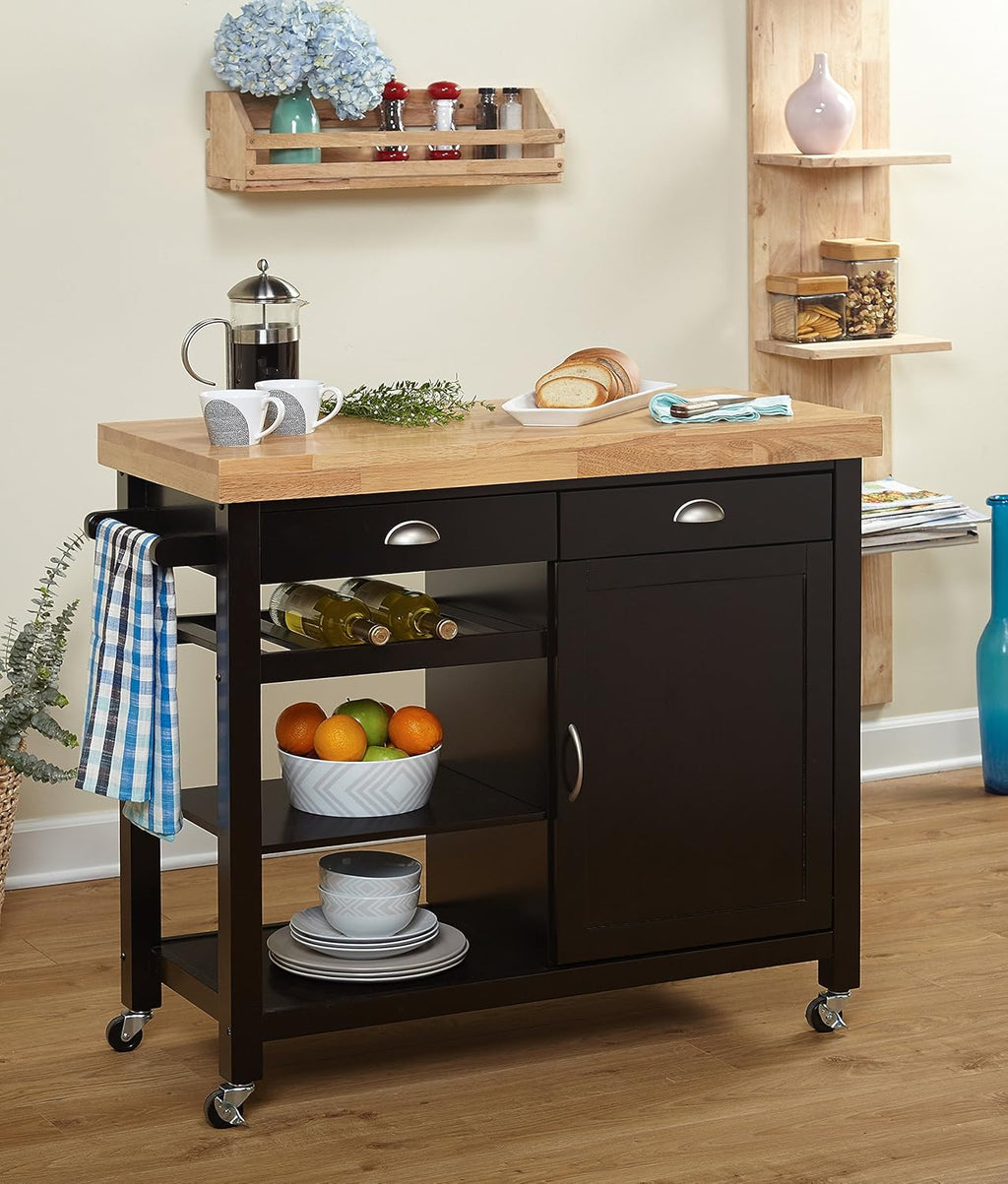 Hudson Storage Kitchen Cart, Wenge/Natural J760
