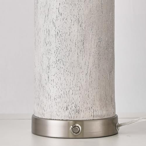 OYEARS 24" Table Lamps Set of 2, 3-Way Dimmable with USB A+C, Bulb Included W34034