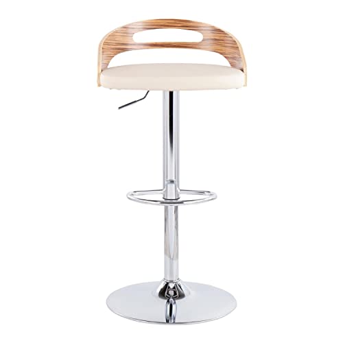 LumiSource Cassis Adjustable Swivel Bar Stool, Chrome D878