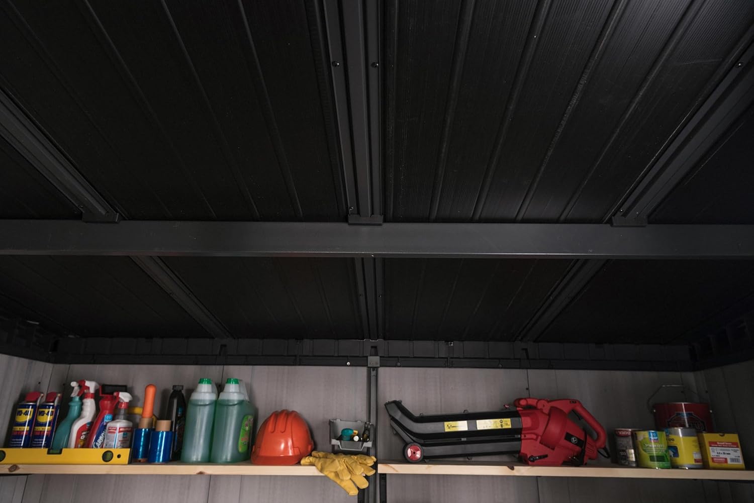 Keter Artisan 11x7 Resin Outdoor Storage Shed, Grey & Black A705