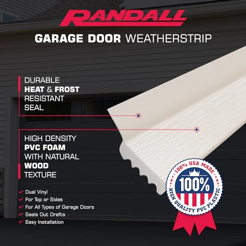 Randall Manufacturing V-37 7-Feet Dual Vinyl Garage Door Seal Brown B8107