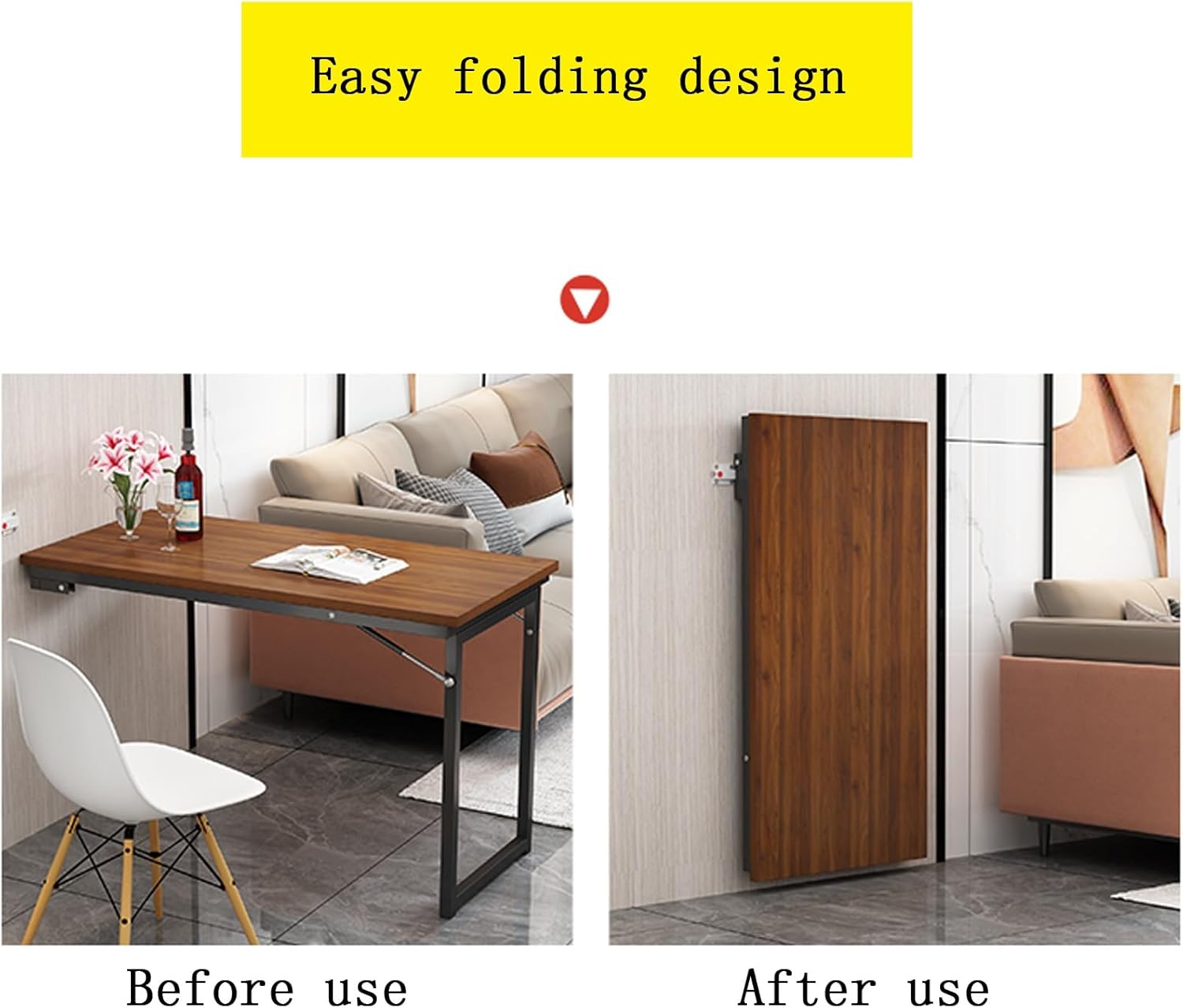 Wall Mounted Folding Desk with Adjustable Steel Bracket, 47.2" x 20" S135