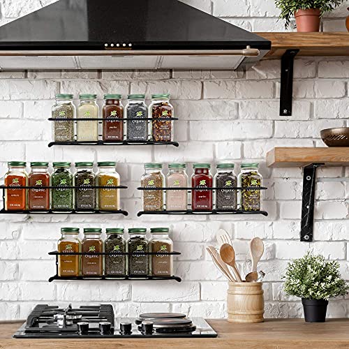 ZICOTO Space Saving Spice Rack Organizer for Cabinets or Wall Mounts, Set of 4 V622