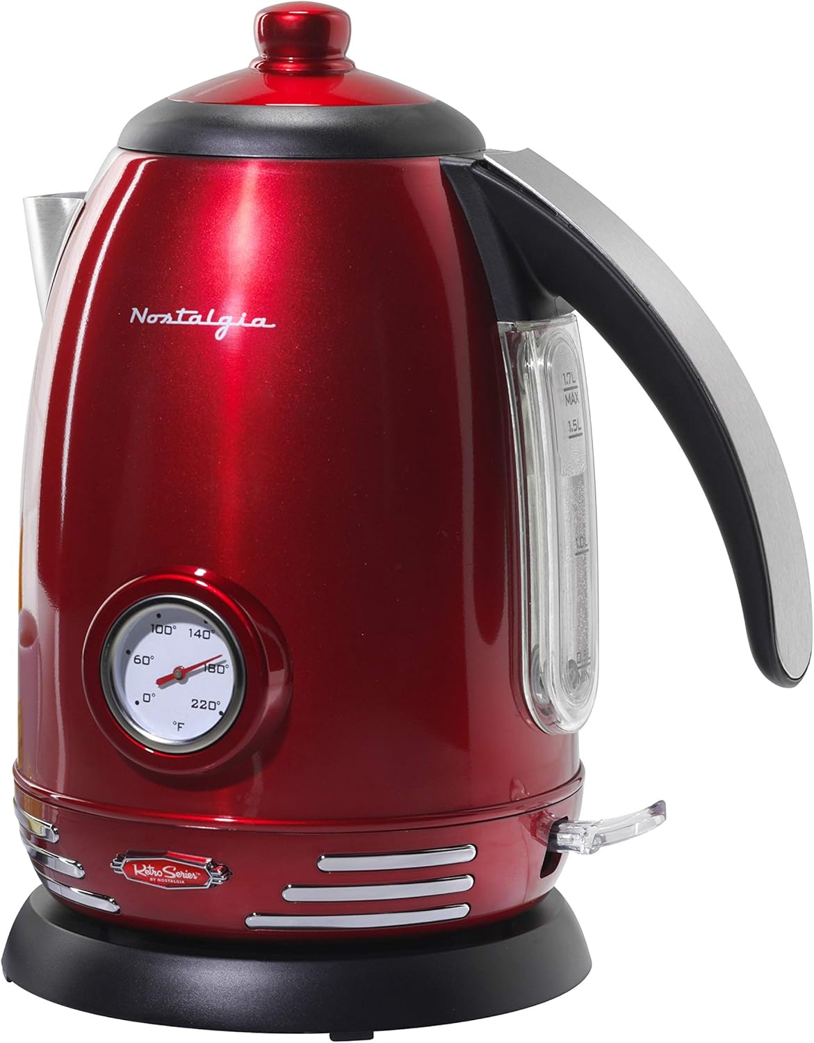 Nostalgia Retro Compact Microwave Oven 0.7 Cu. Ft. 700-Watts and Stainless Steel Electric Tea Kettle 1.7 Liters C465