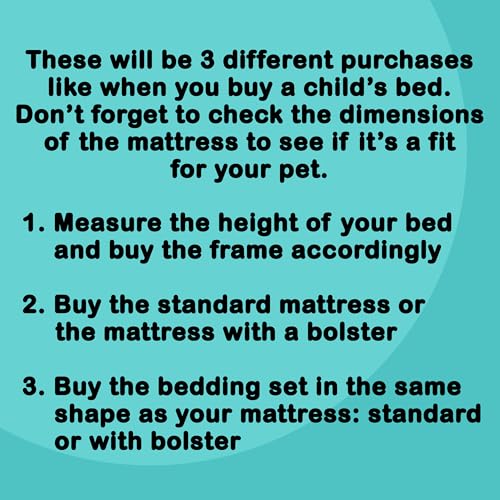 FRAME ONLY Bedside Pet Bed Dog Cosleeper, Wooden Raised Dog Bed S6773