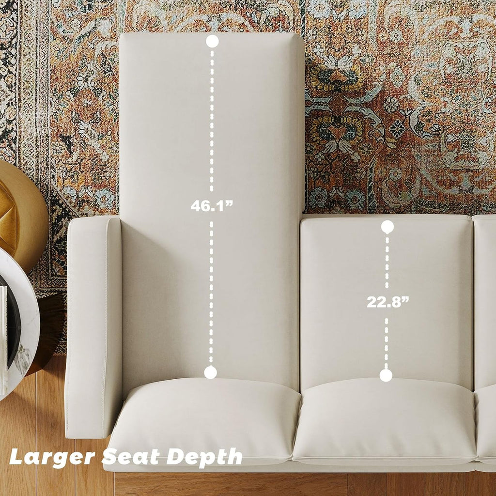 Belffin U Shaped Sectional Sofa Velvet with Reversible Chaises and Ottomans, Beige P2819