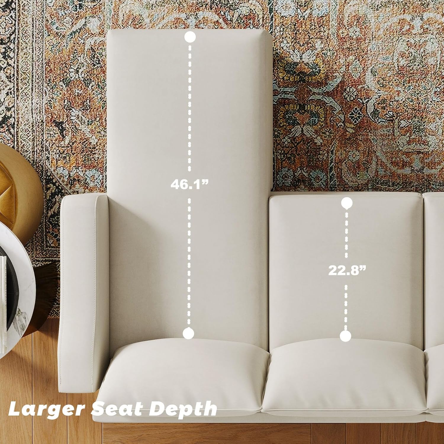 Belffin U Shaped Sectional Sofa Velvet with Reversible Chaises and Ottomans, Beige P2819