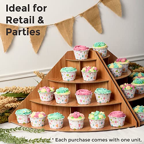4-Tier Wooden Display Riser for Retail Countertop F3930