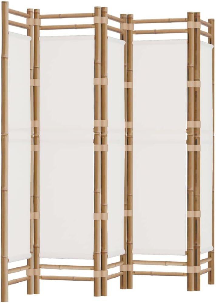 Bamboo 5-Panel Folding Room Divider Privacy Screen W102462