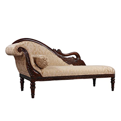 Design Toscano Swan Fainting Couch, 73", Walnut N663