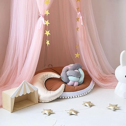 Princess Bed Canopy with Lights Mosquito Net for Girls Adults Blue Q92458