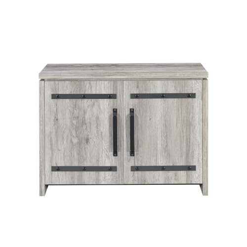 Grey Driftwood 2-Door Accent Cabinet N491