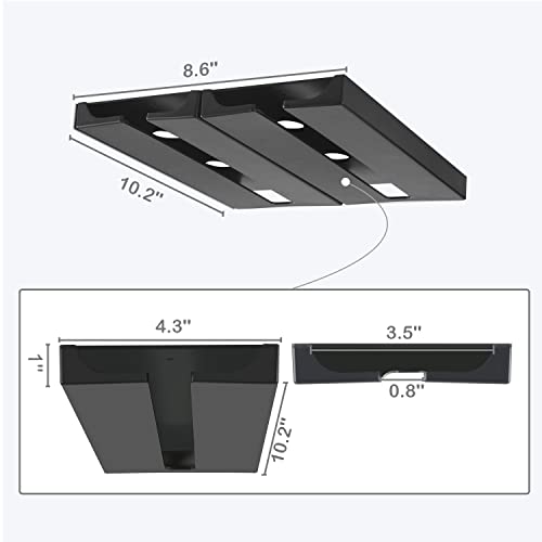 Plastic Wine Glass Rack Under Cabinet, 4 Pack with Coasters, Black W5934