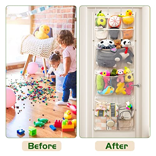 Stuffed Animal Storage Over Door Organizer with 9 Mesh Pockets C4910