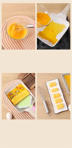 Japanese Omelette Pan Nonstick Tamagoyaki Pan with Lid and Oil Brush G47739