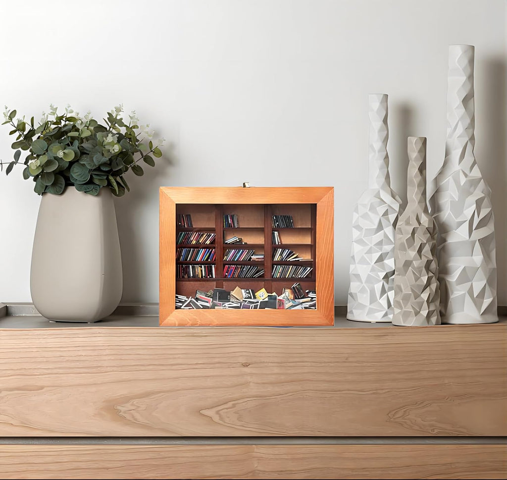 Anxiety Bookshelf Ornament with 200 Mini Books, Book Lovers Gift, Home Office Decor H332