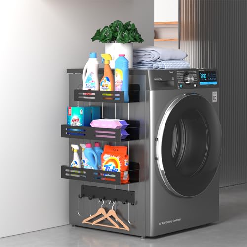 Magnetic Fridge Side Organizer with Spice Rack and 6 Hooks G7059