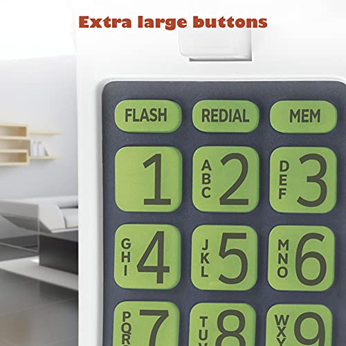 AT&T TRIMLINE 213-11 Corded Home Phone with Extra Big Buttons & Visual Ringer, Black J519