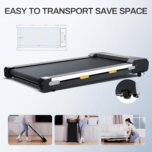 Walking Pad Treadmill with Incline, 2 in 1 Portable Under Desk Treadmill for Home L37554