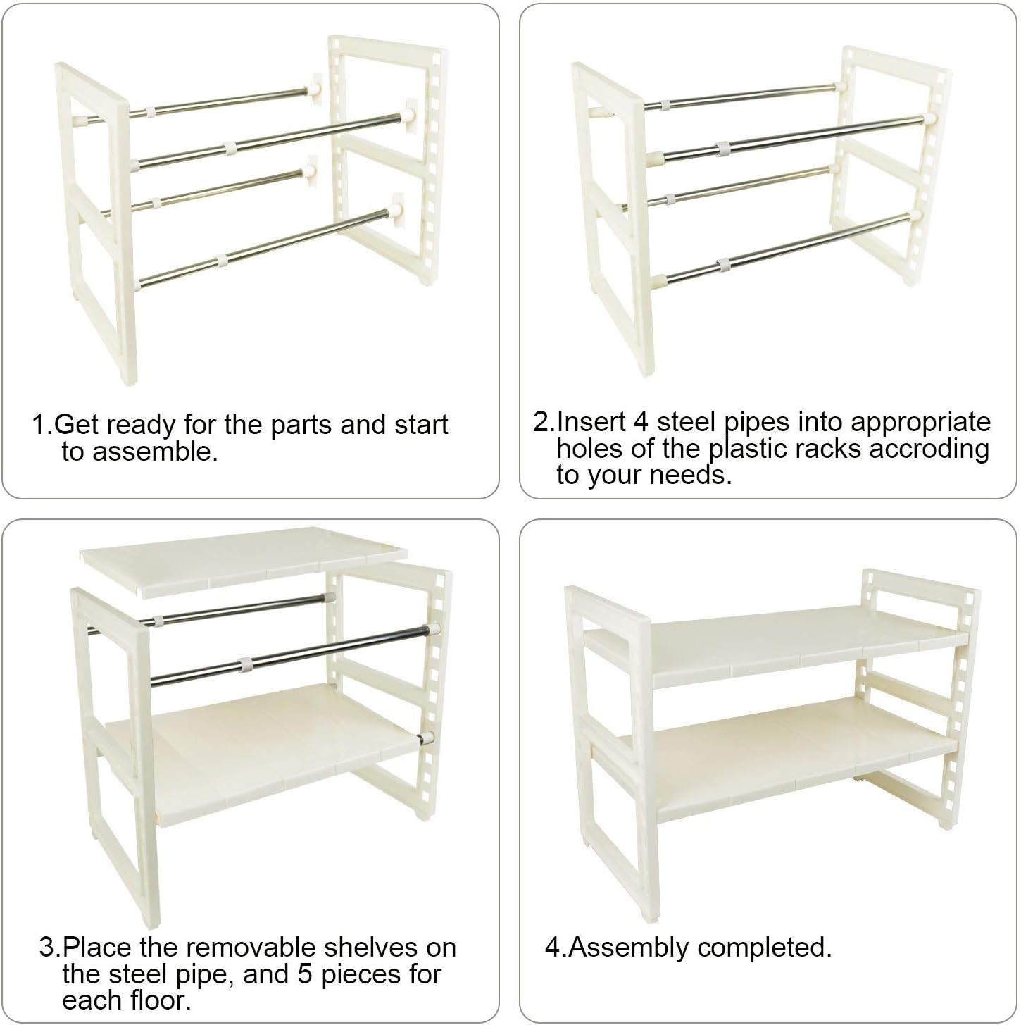 Expandable 2 Tier Under Sink Organizer for Kitchen and Bathroom P31787
