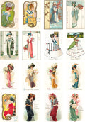 Decoupage Paper Pack (21 Sheets 6"x8") Art Deco Nouveau Victorian Fashion Lady FLONZ Vintage Styled St Valentive Cards Pictures for Decoupage, Craft and Scrapbooking