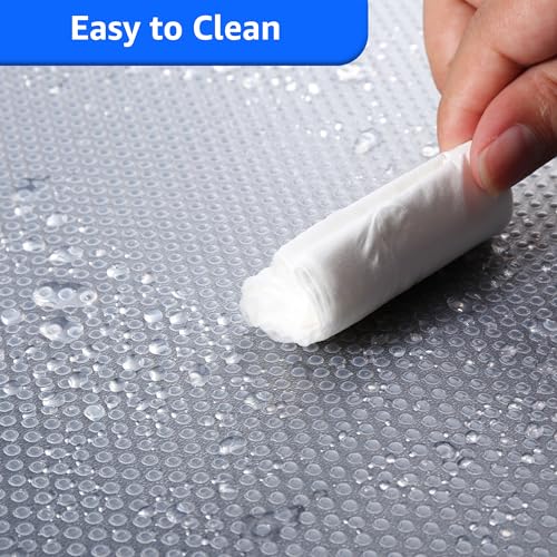 PABUSIOR Clear Shelf Liners for Cabinets, 11 Inch Wide, Non-Adhesive X996779