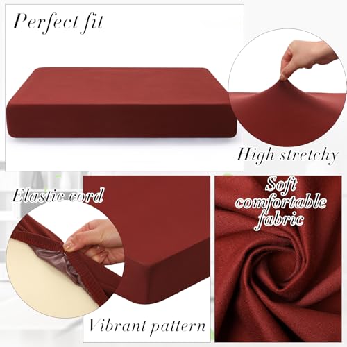 Set of 4 Waterproof Stretch Cushion Covers for Sofa Seat (Sand) K7138