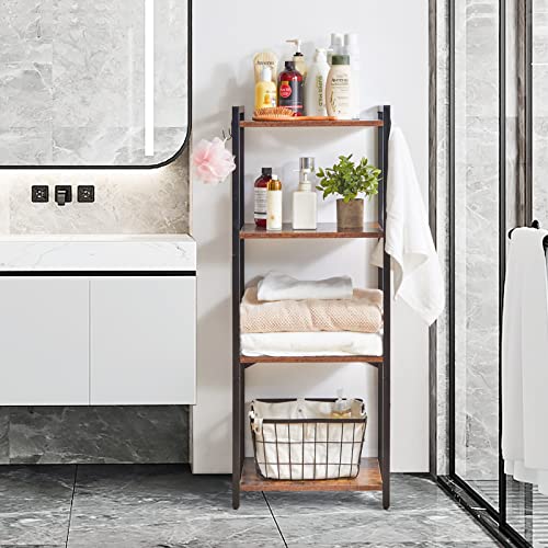 YMYNY 3 Tiers Bookcase, Industrial Metal Bookshelf with Side Fence, White P8903