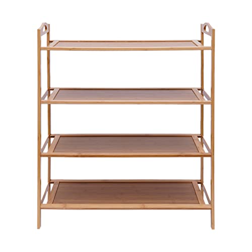 DNYSYSJ Bamboo Shoe Rack Organizer 5-Tier Freestanding Storage Shelf (Brown) O985060