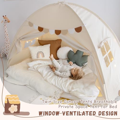 Twin Size Bed Canopy Tent Blackout Privacy Portable W963007