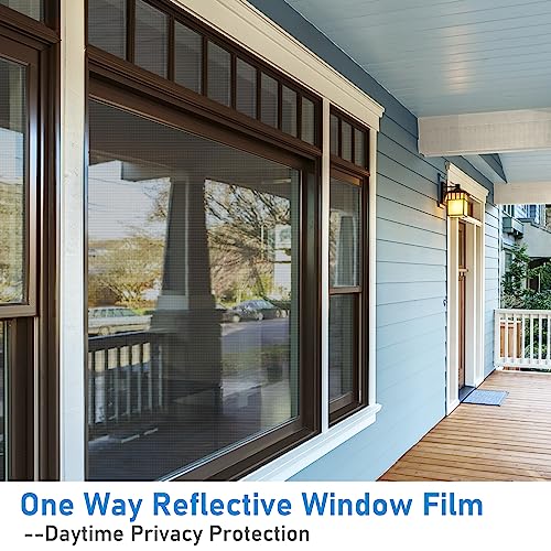 Coavas Heat Blocking Window Film Privacy One Way Window Tint Black 23.6x78.7in F392938
