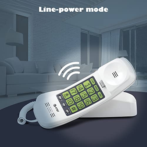 AT&T TRIMLINE 213-11 Corded Home Phone with Extra Big Buttons & Visual Ringer, Black J519
