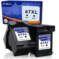 HP Remanufactured 67XL Ink Cartridges Black/Tri-Color Ink Cartridges (2-Pack) 67 XL Ink Cartridges Replacement for HP Ink 67 Works with HP DeskJet 2700, 4100，1255 Series, HP Envy 6000, 6400 Series