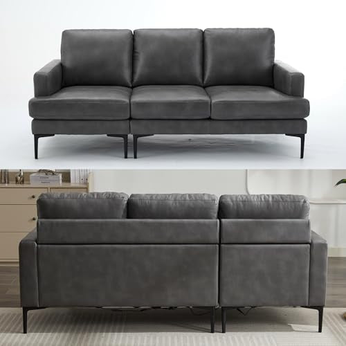 120" Modern Sectional 3 Seater Sofa with Storage, Beige Y611