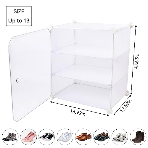 Clear Plastic 12-Tier Shoe Storage Box, Stackable Organizer for 72 Pairs E44048