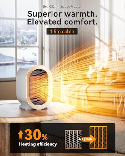 Portable Ceramic Space Heater for Indoor Use with Overheating Protection S30010