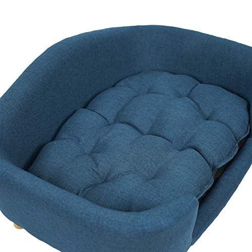 GDFStudio Mid Century Small Plush Pet Bed, Dark Gray U952071